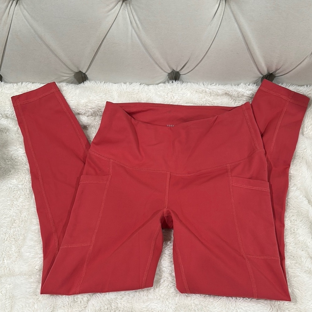 Yogalicious Red High-Waisted Leggings for Athleisure‎